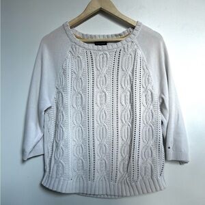 Tommy Hilfiger  cable knit white sweater chunky xl
